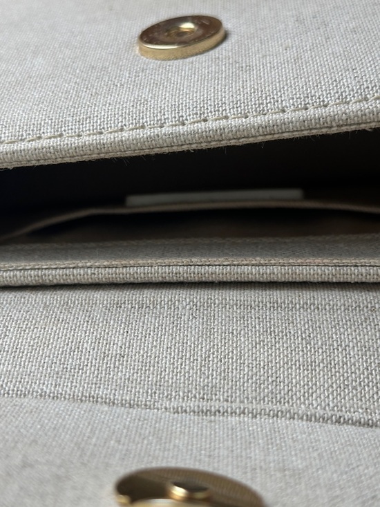 Jacquemus Mini Le Chiquito Top-Handle Bag in Beige Canvas with Gold Logo - Picture 6 of 6